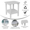 Flash Furniture Newport 2-Tier Adirondack Side Table – Recycled HDPE All-Weather Materials – Indoor/Outdoor – Red(White)