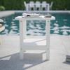 Flash Furniture Newport 2-Tier Adirondack Side Table – Recycled HDPE All-Weather Materials – Indoor/Outdoor – Red(White)