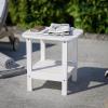 Flash Furniture Newport 2-Tier Adirondack Side Table – Recycled HDPE All-Weather Materials – Indoor/Outdoor – Red(White)