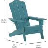 Flash Furniture Newport Adirondack Chair with Cup Holder, Weather Resistant Poly Resin Adirondack Chair, Blue(Blue)
