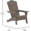 Flash Furniture Newport Adirondack Chair with Cup Holder, Weather Resistant Poly Resin Adirondack Chair, Blue(Brown)
