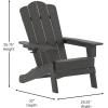 Flash Furniture Newport Adirondack Chair with Cup Holder, Weather Resistant Poly Resin Adirondack Chair, Blue(Grey)