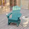 Flash Furniture Newport Adirondack Rocking Chairs with Cup Holder, Weather Resistant Poly Resin Adirondack Rocking Chairs, Set of 2, Red(Blue)