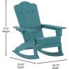 Flash Furniture Newport Adirondack Rocking Chairs with Cup Holder, Weather Resistant Poly Resin Adirondack Rocking Chairs, Set of 2, Red(Blue)
