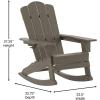 Flash Furniture Newport Adirondack Rocking Chairs with Cup Holder, Weather Resistant Poly Resin Adirondack Rocking Chairs, Set of 2, Red(Brown)