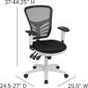Flash Furniture Nicholas Mid-Back Swivel Desk Chair with Wheels, Mesh Back, Padded Seat, and Armrests, Adjustable Height Mesh Ergonomic Office Chair, Black(Black Mesh/White Frame)