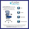 Flash Furniture Nicholas Mid-Back Swivel Desk Chair with Wheels, Mesh Back, Padded Seat, and Armrests, Adjustable Height Mesh Ergonomic Office Chair, Black(Blue Mesh/White Frame)