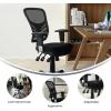 Flash Furniture Nicholas Mid-Back Swivel Desk Chair with Wheels, Mesh Back, Padded Seat, and Armrests, Adjustable Height Mesh Ergonomic Office Chair, Black(Black)