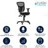 Flash Furniture Nicholas Mid-Back Swivel Desk Chair with Wheels, Mesh Back, Padded Seat, and Armrests, Adjustable Height Mesh Ergonomic Office Chair, Black(Black)