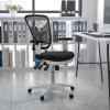 Flash Furniture Nicholas Mid-Back Swivel Desk Chair with Wheels, Mesh Back, Padded Seat, and Armrests, Adjustable Height Mesh Ergonomic Office Chair, Black(Black Mesh/White Frame)