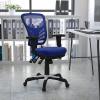 Flash Furniture Nicholas Mid-Back Swivel Desk Chair with Wheels, Mesh Back, Padded Seat, and Armrests, Adjustable Height Mesh Ergonomic Office Chair, Black(Blue)