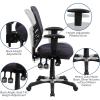 Flash Furniture Nicholas Mid-Back Swivel Desk Chair with Wheels, Mesh Back, Padded Seat, and Armrests, Adjustable Height Mesh Ergonomic Office Chair, Black(Dark Gray)