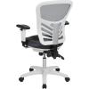 Flash Furniture Nicholas Mid-Back Swivel Desk Chair with Wheels, Mesh Back, Padded Seat, and Armrests, Adjustable Height Mesh Ergonomic Office Chair, Black(Dark Gray Mesh/White Frame)