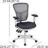 Flash Furniture Nicholas Mid-Back Swivel Desk Chair with Wheels, Mesh Back, Padded Seat, and Armrests, Adjustable Height Mesh Ergonomic Office Chair, Black(Dark Gray Mesh/White Frame)