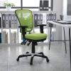 Flash Furniture Nicholas Mid-Back Swivel Desk Chair with Wheels, Mesh Back, Padded Seat, and Armrests, Adjustable Height Mesh Ergonomic Office Chair, Black(Green)