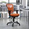 Flash Furniture Nicholas Mid-Back Swivel Desk Chair with Wheels, Mesh Back, Padded Seat, and Armrests, Adjustable Height Mesh Ergonomic Office Chair, Black(Orange)