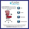 Flash Furniture Nicholas Mid-Back Swivel Desk Chair with Wheels, Mesh Back, Padded Seat, and Armrests, Adjustable Height Mesh Ergonomic Office Chair, Black(Red Mesh/White Frame)