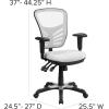 Flash Furniture Nicholas Mid-Back Swivel Desk Chair with Wheels, Mesh Back, Padded Seat, and Armrests, Adjustable Height Mesh Ergonomic Office Chair, Black(White)
