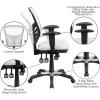 Flash Furniture Nicholas Mid-Back Swivel Desk Chair with Wheels, Mesh Back, Padded Seat, and Armrests, Adjustable Height Mesh Ergonomic Office Chair, Black(White)