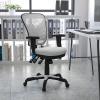 Flash Furniture Nicholas Mid-Back Swivel Desk Chair with Wheels, Mesh Back, Padded Seat, and Armrests, Adjustable Height Mesh Ergonomic Office Chair, Black(White)