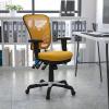 Flash Furniture Nicholas Mid-Back Swivel Desk Chair with Wheels, Mesh Back, Padded Seat, and Armrests, Adjustable Height Mesh Ergonomic Office Chair, Black(Yellow-orange)