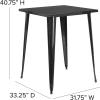 Flash Furniture Nolan Commercial Grade 31.5″ Square Silver Metal Indoor-Outdoor Bar Height Table(Black)