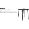 Flash Furniture Nolan Commercial Grade 31.5″ Square Silver Metal Indoor-Outdoor Bar Height Table(Black-antique Gold)