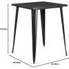 Flash Furniture Nolan Commercial Grade 31.5″ Square Silver Metal Indoor-Outdoor Bar Height Table(Black-antique Gold)
