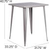 Flash Furniture Nolan Commercial Grade 31.5″ Square Silver Metal Indoor-Outdoor Bar Height Table(Silver)