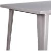 Flash Furniture Nolan Commercial Grade 31.5″ Square Silver Metal Indoor-Outdoor Bar Height Table(Silver)
