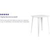 Flash Furniture Nolan Commercial Grade 31.5″ Square Silver Metal Indoor-Outdoor Bar Height Table(White)