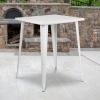 Flash Furniture Nolan Commercial Grade 31.5″ Square Silver Metal Indoor-Outdoor Bar Height Table(White)
