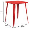 Flash Furniture Nolan Commercial Grade 31.5″ Square Silver Metal Indoor-Outdoor Bar Height Table(White)