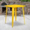 Flash Furniture Nolan Commercial Grade 31.5″ Square Silver Metal Indoor-Outdoor Bar Height Table(Yellow)