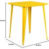 Flash Furniture Nolan Commercial Grade 31.5″ Square Silver Metal Indoor-Outdoor Bar Height Table(Yellow)
