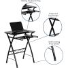 Flash Furniture Norris Black Tempered Glass Computer Desk with Pull-Out Keyboard Tray
