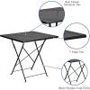 Flash Furniture Oia Commercial Grade 28″ Square Black Indoor-Outdoor Steel Folding Patio Table(Black)