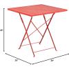 Flash Furniture Oia Commercial Grade 28″ Square Black Indoor-Outdoor Steel Folding Patio Table(Coral)