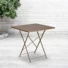 Flash Furniture Oia Commercial Grade 28″ Square Black Indoor-Outdoor Steel Folding Patio Table(Gold)