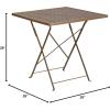 Flash Furniture Oia Commercial Grade 28″ Square Black Indoor-Outdoor Steel Folding Patio Table(Gold)