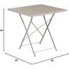 Flash Furniture Oia Commercial Grade 28″ Square Black Indoor-Outdoor Steel Folding Patio Table(Light Gray)