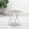 Flash Furniture Oia Commercial Grade 28″ Square Black Indoor-Outdoor Steel Folding Patio Table(Light Gray)
