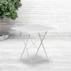 Flash Furniture Oia Commercial Grade 28″ Square Black Indoor-Outdoor Steel Folding Patio Table(White)