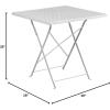 Flash Furniture Oia Commercial Grade 28″ Square Black Indoor-Outdoor Steel Folding Patio Table(White)