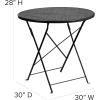 Flash Furniture Oia Commercial Grade 30″ Round Black Indoor-Outdoor Steel Folding Patio Table(Black)