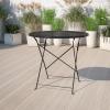 Flash Furniture Oia Commercial Grade 30″ Round Black Indoor-Outdoor Steel Folding Patio Table(Black)