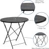 Flash Furniture Oia Commercial Grade 30″ Round Black Indoor-Outdoor Steel Folding Patio Table(Black)
