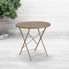 Flash Furniture Oia Commercial Grade 30″ Round Black Indoor-Outdoor Steel Folding Patio Table(Gold)