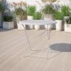 Flash Furniture Oia Commercial Grade 30″ Round Black Indoor-Outdoor Steel Folding Patio Table(Light Gray)