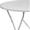Flash Furniture Oia Commercial Grade 30″ Round Black Indoor-Outdoor Steel Folding Patio Table(White)